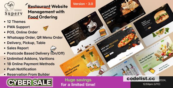 Superv v3.5 - Restaurant Website Management (Food Ordering)