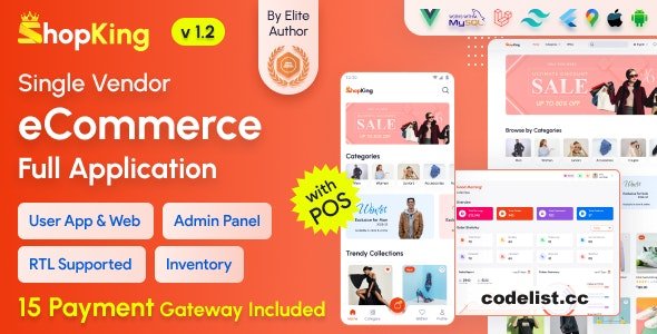 ShopKing v2.8 - eCommerce App with Laravel Website & Admin Panel with POS - Inventory Management